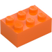 LEGO Pomarańczowy Cegła 2 x 3 (3002)