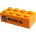 LEGO Orange Brick 2 x 4 with &#039;Moova&#039;, &#039;Physical&#039; (3001)