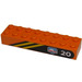 LEGO Orange Backstein 2 x 8 mit 20, Streifen, und Team Arctic Logo (Links) Aufkleber (3007)