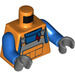 LEGO Orange Construction Worker Minifig Torso (973 / 76382)