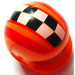 LEGO Oranje Crash Helm met Checkered (2446)