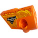 LEGO Oranje Gebogen Paneel 1 Links met Flames, logo &#039;MONSTER JAM&#039; Sticker (87080)