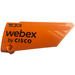LEGO Orange Curved Panel 18 Right with &#039;TUMI&#039;, &#039;webex by CISCO&#039; Sticker (64682)