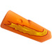 LEGO Orange Curved Panel 21 Right with Flames Sticker (11946)