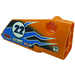 LEGO Orange Curved Panel 4 Right with &#039;22&#039;, Lightning, Logos &#039;OIL&#039;, &#039;AXLE BEAM&#039;, &#039;MOTO&#039; &#039;NORTHERN&#039; Sticker (64391)