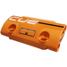 LEGO Orange Incurvé Panneau 7 x 3 avec &#039;CUE&#039;, Line, Hatch Autocollant (24119)