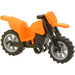 LEGO Orange Dirt Bike with Black Chassis and Medium Stone Gray Wheels