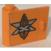 LEGO Orange Door 1 x 3 x 2 Left with Island Xtreme Stunts Logo Sticker with Solid Hinge (3189)