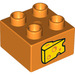 LEGO Orange Duplo Backstein 2 x 2 mit Cheese (3437 / 29316)