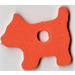 LEGO Oranje Foam Part Scala Hond met Midden Gat