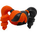 LEGO Orange Cheveux avec Côté Pigtails avec Noir Cheveux sur Côté (28798)