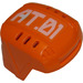 LEGO Orange Hockey Helm mit Weiß AT.01 Aufkleber (44790)