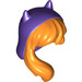 LEGO Orange Long Straight Hair over Shoulder with Bangs and Purple Hood (29356)