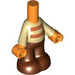LEGO Orange Micro Body with Trousers with Tan Top with Lines