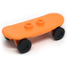 LEGO портокал Minifig Skateboard with Black Wheels