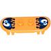 LEGO Orange Minifig Skateboard with Four Wheel Clips with Eyes Sticker (42511)