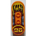 LEGO Orange Minifig planche à roulette avec Quatre Roue Clips avec Jaune flames et characters Autocollant (42511)