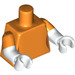 LEGO Oranje Minifig Torso, Kort Sleeves met Wit Armen (973 / 16360)