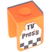 LEGO Orange Minifig Vest mit &quot;TV PRESS&quot; Aufkleber (3840)