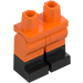 LEGO Oranje Minifiguur Heupen en benen met Zwart Boots (21019 / 77601)