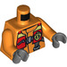 LEGO orange Minifigur Torso Kystvagten med Rød Redningsvest (76382)