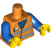 LEGO Naranja Minifigura Torso con Chaleco de seguridad y Tren logo (73403 / 76382)