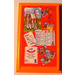 LEGO Orange Mirror Base / Notice Board / Wall Panel 6 x 10 with Bulletin Board and Horse Pictures Sticker (6953)