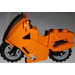 LEGO Orange Motorcycle Fairing with Medium Stone Grey wheels