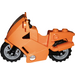 LEGO Orange Motorcycle with Black Chassis and Gray Wheels