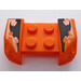 LEGO Arancione Parafango Piastra 2 x 4 con Overhanging Headlights con Arancione e Nero Modello Adesivo (44674)