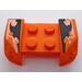 LEGO Orange Mudguard Plate 2 x 4 with Overhanging Headlights with Orange and Black Pattern Sticker (44674)