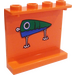 LEGO Orange Panel 1 x 4 x 3 with Fishing Lure Sticker without Side Supports, Hollow Studs (4215)