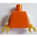 LEGO Orange Schmucklos Torso mit Weiß Arme und Gelb Hände (76382 / 88585)