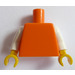 LEGO Orange Einfach Torso mit Weiß Arme und Gelb Hände (76382 / 88585)