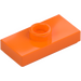 LEGO orange Plade 1 x 2 med 1 Stud (med spor og Bund Knops Holder) (15573 / 78823)