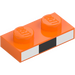 LEGO Oransje Plate 1 x 2 med Pixelert Fox Nese (3023)