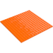 LEGO Orange Plate 16 x 16 with Underside Ribs (91405)