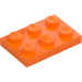 LEGO Oranje Plaat 2 x 3 (3021)