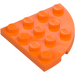 LEGO orange Plade 4 x 4 Rund Hjørne (30565)