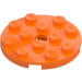 LEGO Orange Plate 4 x 4 Round with Hole and Snapstud (60474)