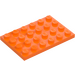 LEGO oranžová Deska 4 x 6 (3032)