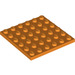 LEGO Oranje Plaat 6 x 6 (3958)