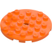 LEGO Orange Plate 6 x 6 Round with Pin Hole (11213)