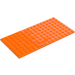 LEGO Oranje Plaat 8 x 16 (92438)