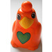 LEGO Orange Primo Bird Mother with green heart on chest