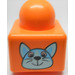 LEGO Orange Primo Brick 1 x 1 with Cat Head / Dog Head (31000 / 49048)