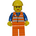 LEGO orange Sikkerhedsvest med Sølv Striber Kvinde Tog Minifigur