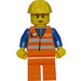 LEGO Oranje Safety Vest met Zilver Strepen Female Trein minifiguur