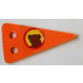 LEGO Oranje Scala Foam Vlag Driehoekig met Bear Hoofd Aan both sides Sticker