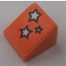 LEGO Orange Steigung 1 x 1 (31°) mit 3 Weiß Stars Aufkleber (50746)